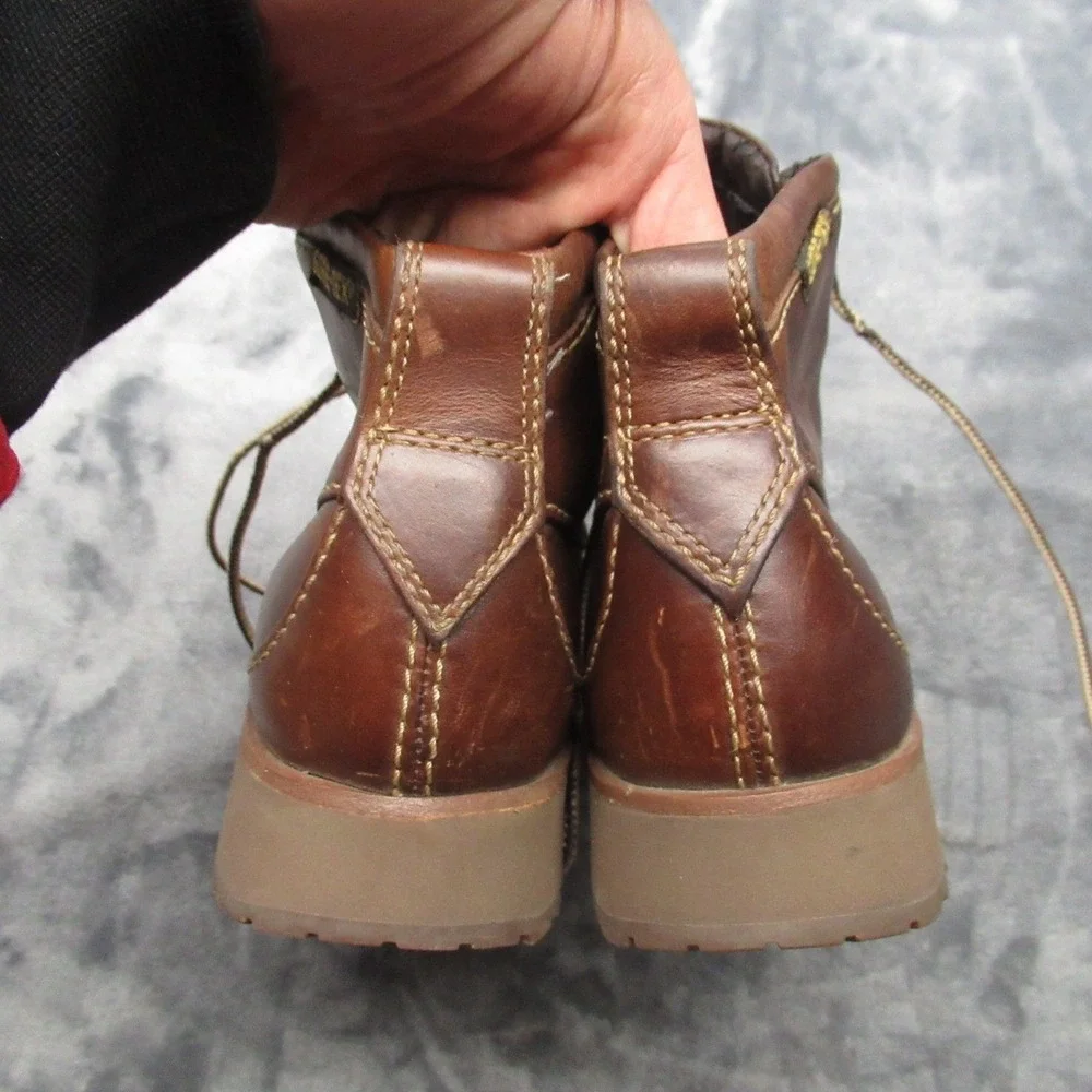 Timberland Men Boots 9M Brown Leather Waterproof Lace Hiking GTX Gore Tex VTG